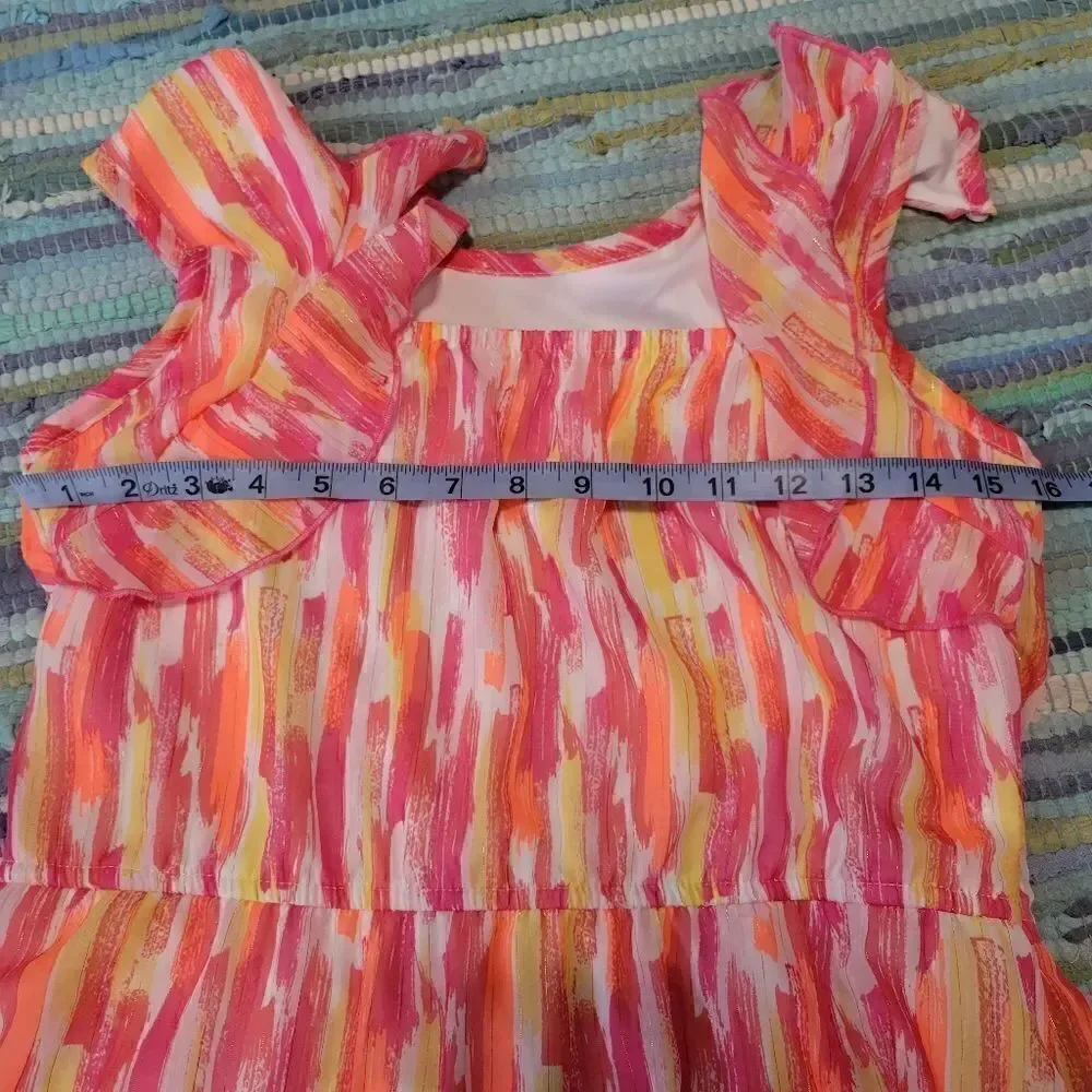 Wonder Nation Girls XXL 18 Colorful Lurex Chiffon Party Dress NWT – Tween Fit